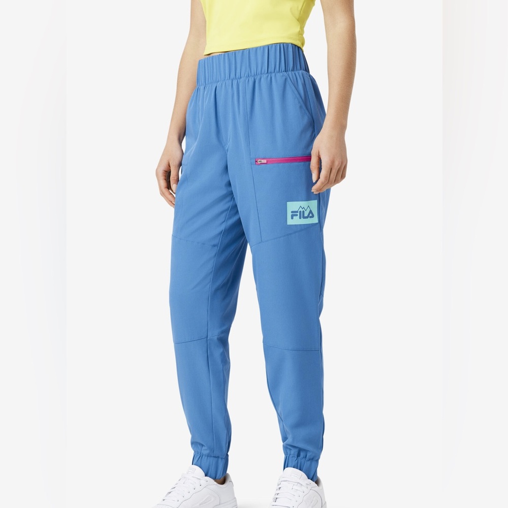 FILA Retro Style Blue Track Pants – Women’s M – Sporty Y2K Vibes